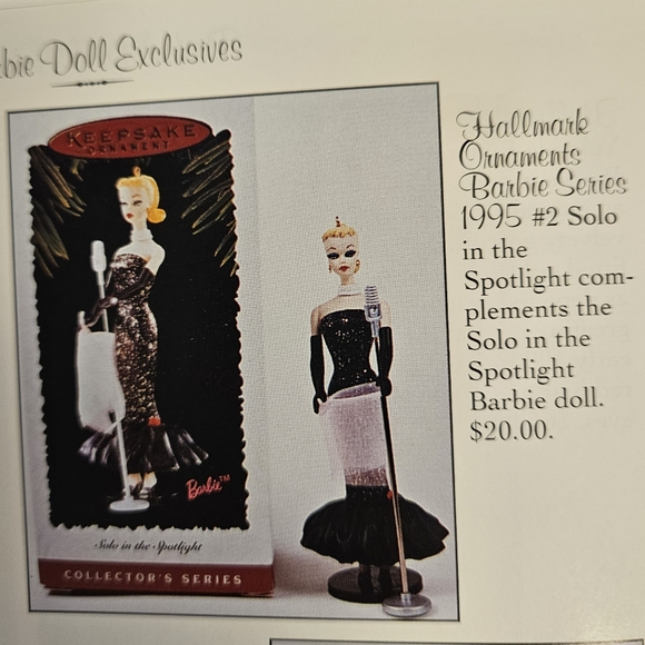 Hallmark Mattel Barbie 'Solo in the Spotlight' 1995 NIB Keepsake Collectors Set - Picture 10 of 10